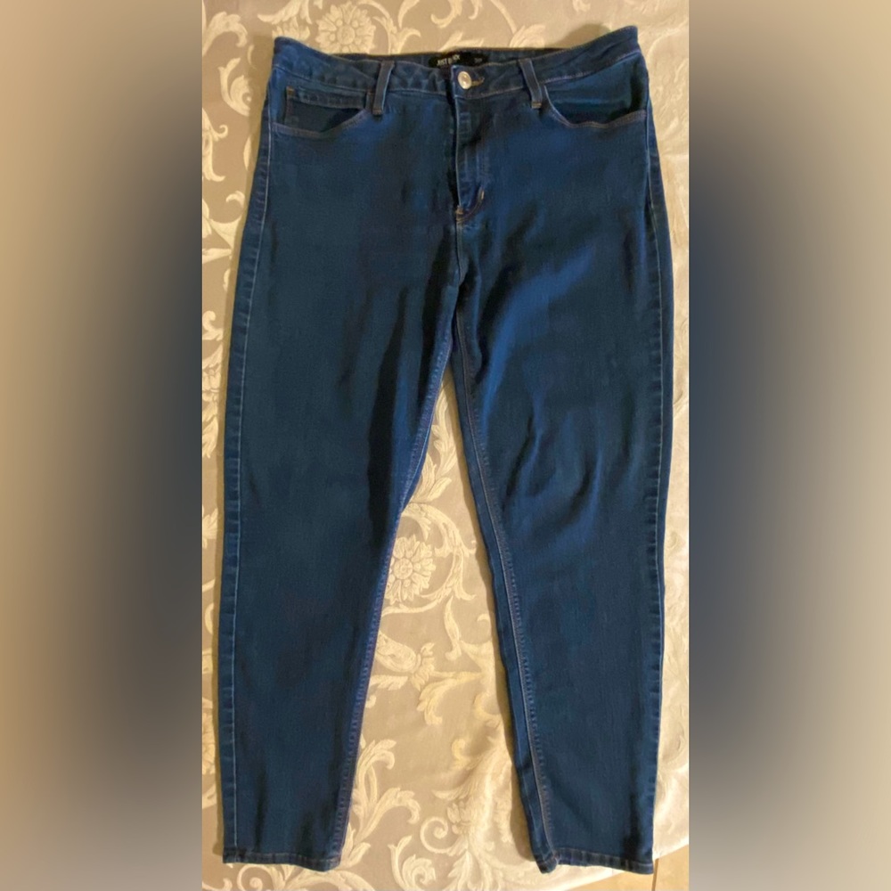 12P/31P Just Black dark navy high-waisted skinny jeans